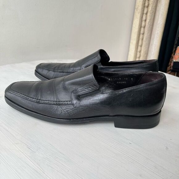 Bruno Magli Raging Black Leather Slip-On Loafers, Handmade in Italy, Size 10 - Picture 4 of 9